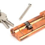 polished bronze 35/45t 5pin euro cylinder/thumbturn