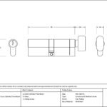 pewter 45/45 5pin euro cylinder/thumbturn