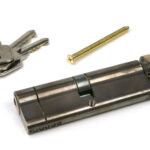 aged brass 45/45 5pin euro cylinder/thumbturn