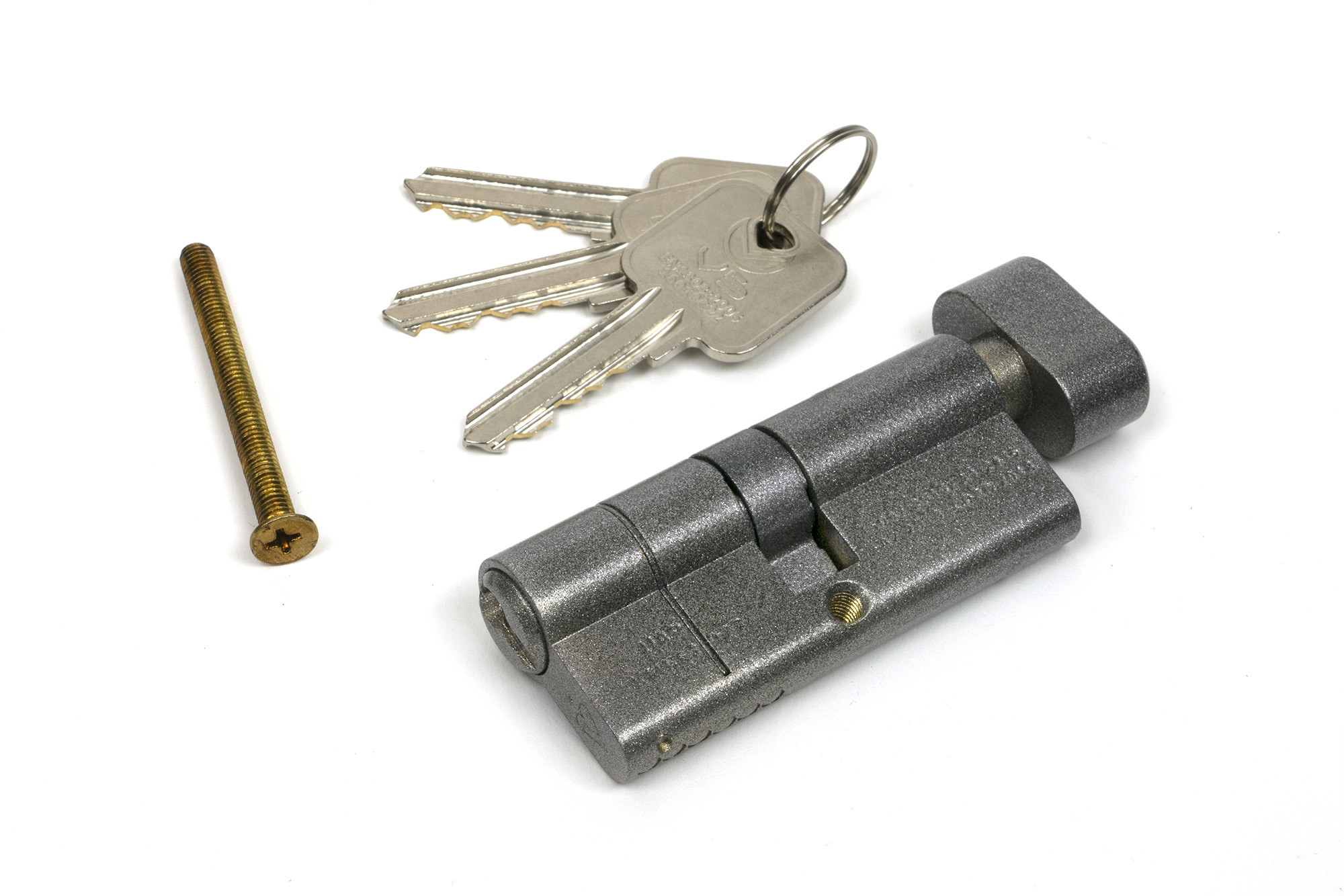 pewter 35/35 5pin euro cylinder/thumbturn ka