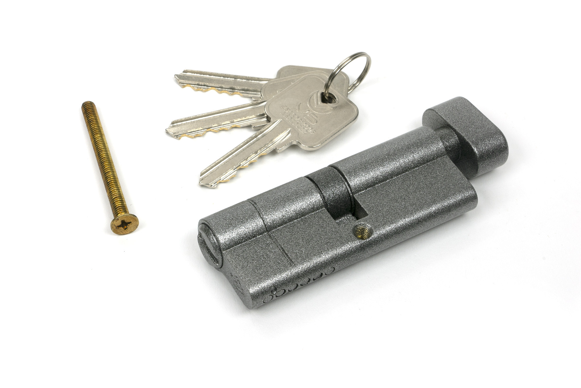 pewter 40/40 5pin euro cylinder/thumbturn ka