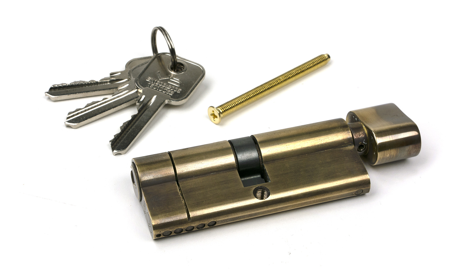 aged brass 40/40 5pin euro cylinder/thumbturn ka