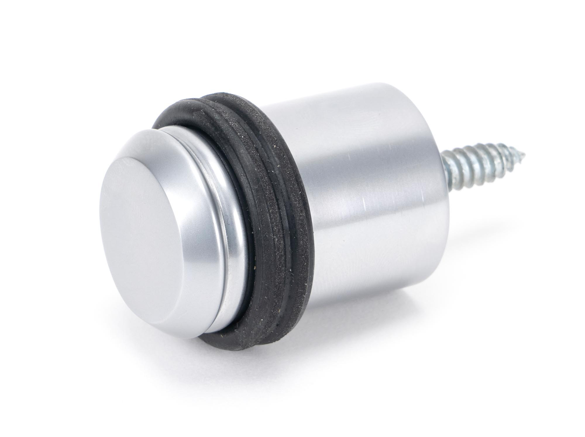 satin chrome floor mounted door stop