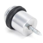 satin chrome floor mounted door stop