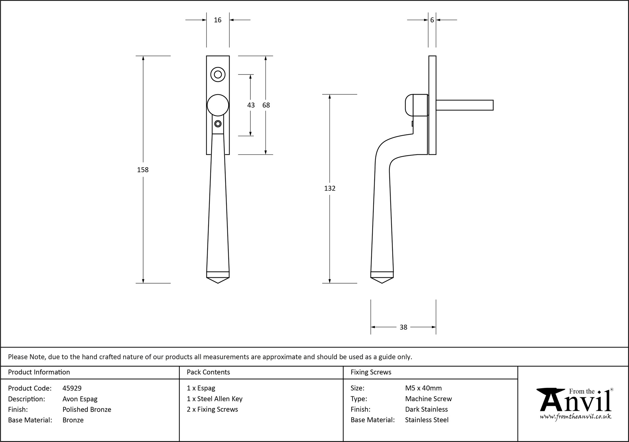 polished bronze avon espag