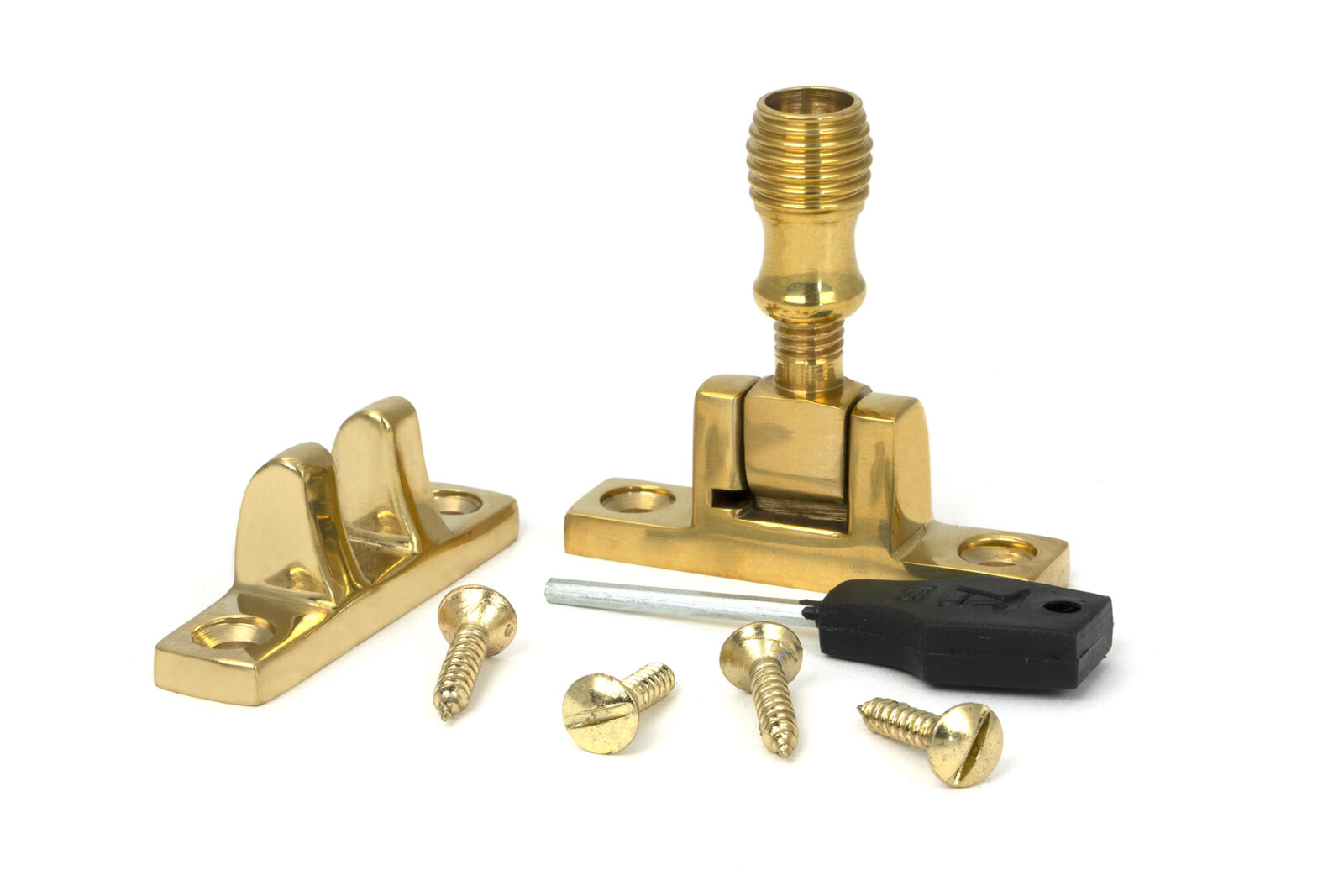 polished brass beehive brighton fastener narrow (square)