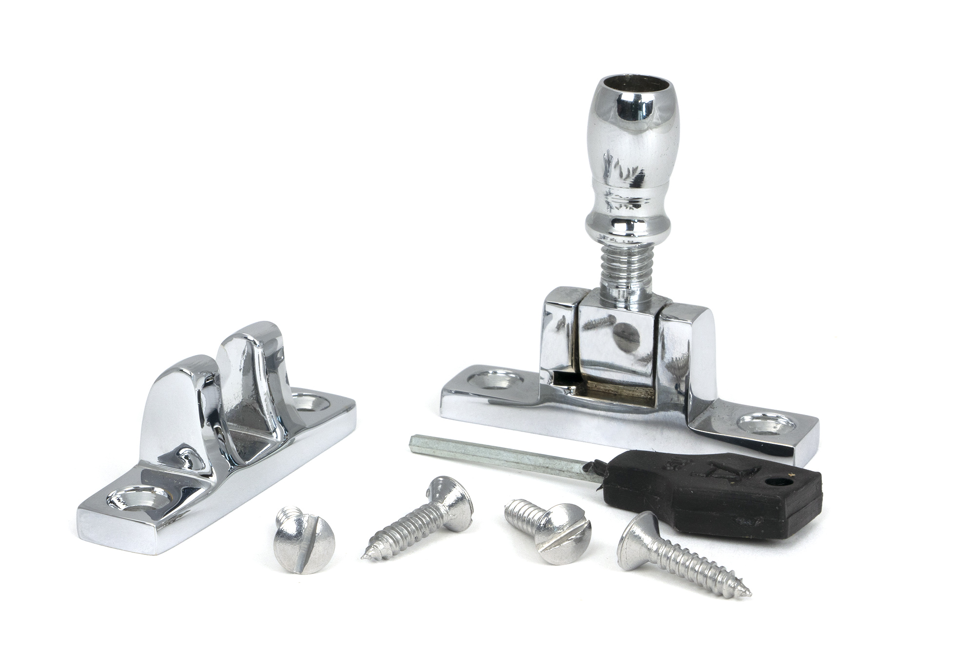 polished chrome mushroom brighton fastener narrow (square)