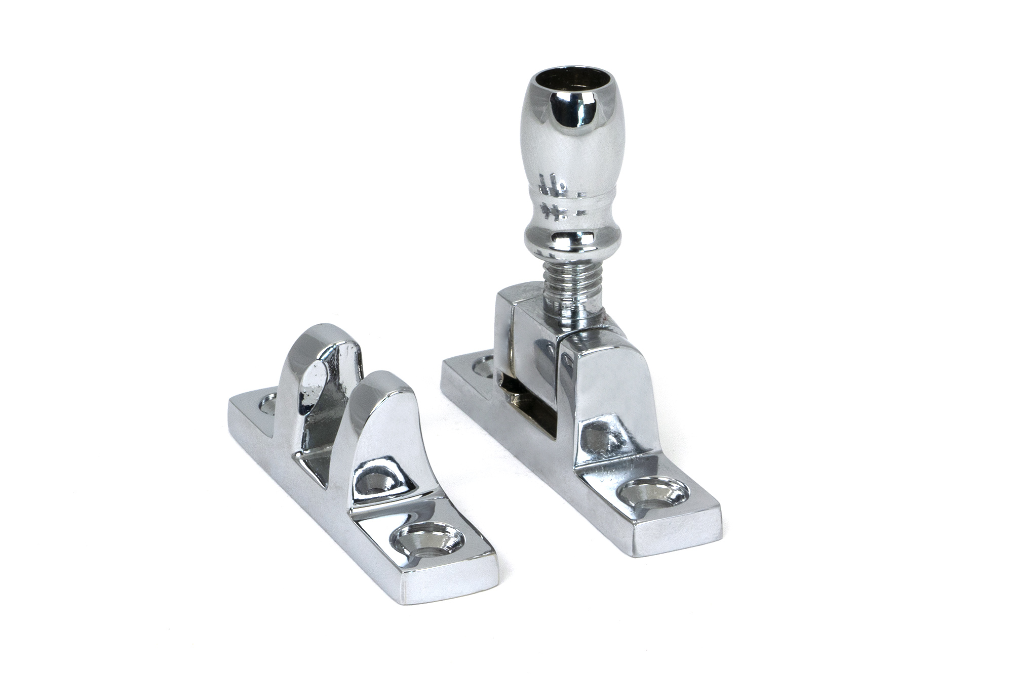 polished chrome mushroom brighton fastener narrow (square)