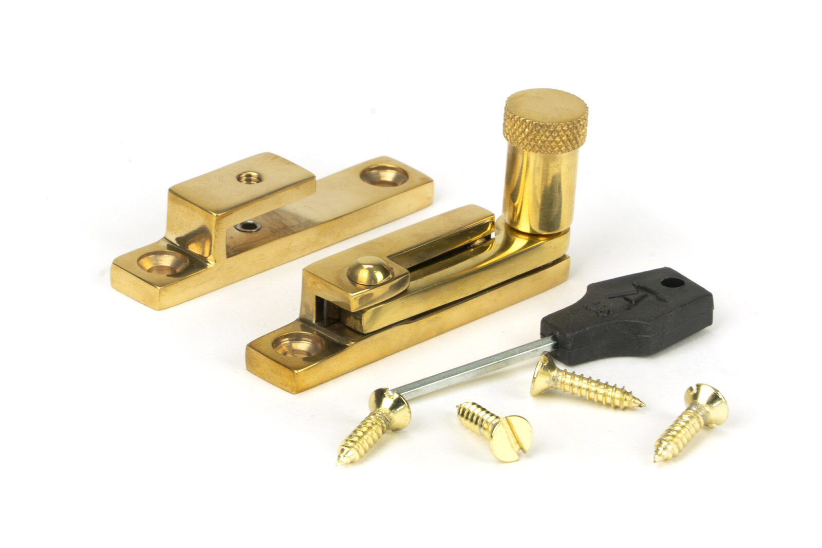 polished brass brompton quadrant fastener narrow