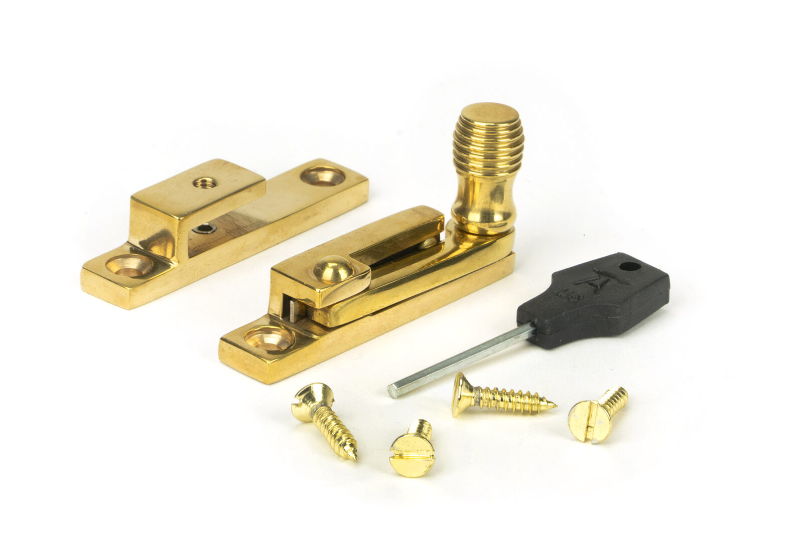 polished brass beehive quadrant fastener narrow