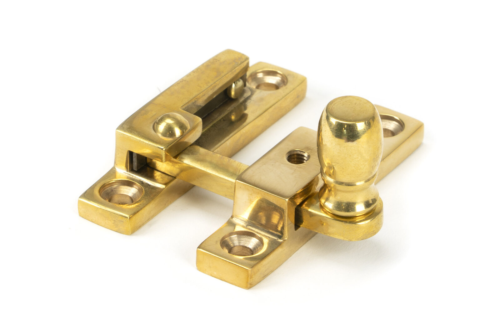 polished brass mushroom quadrant fastener narrow