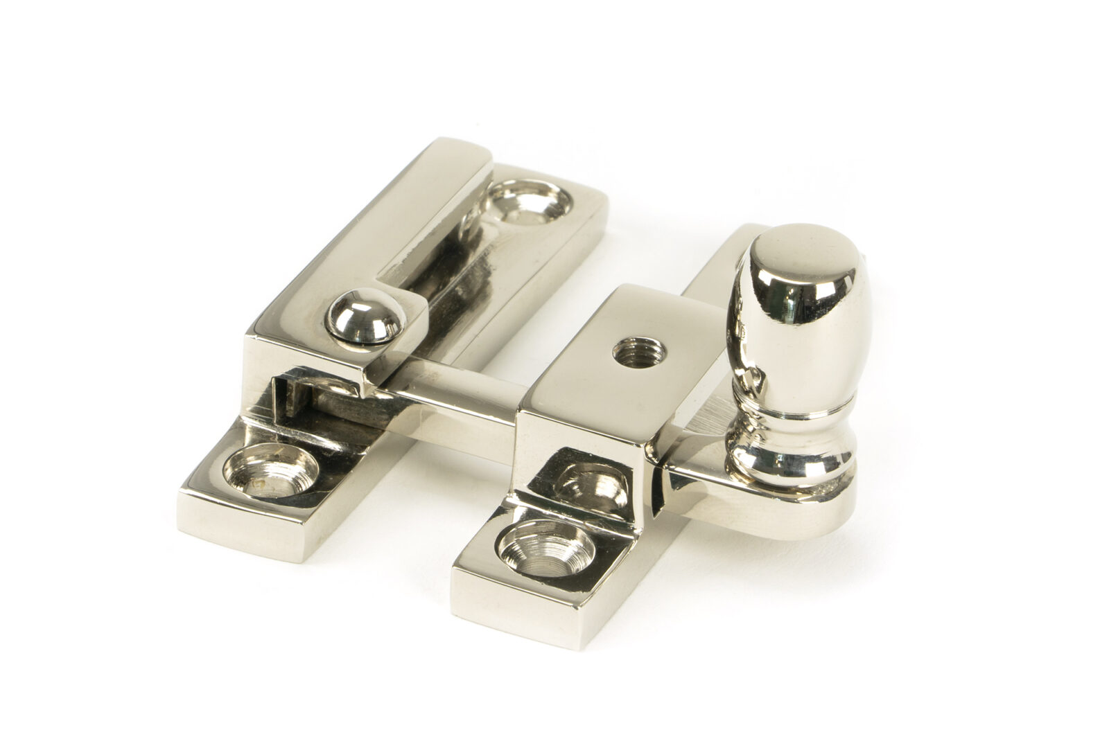 polished nickel mushroom quadrant fastener narrow