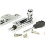 polished chrome mushroom quadrant fastener narrow