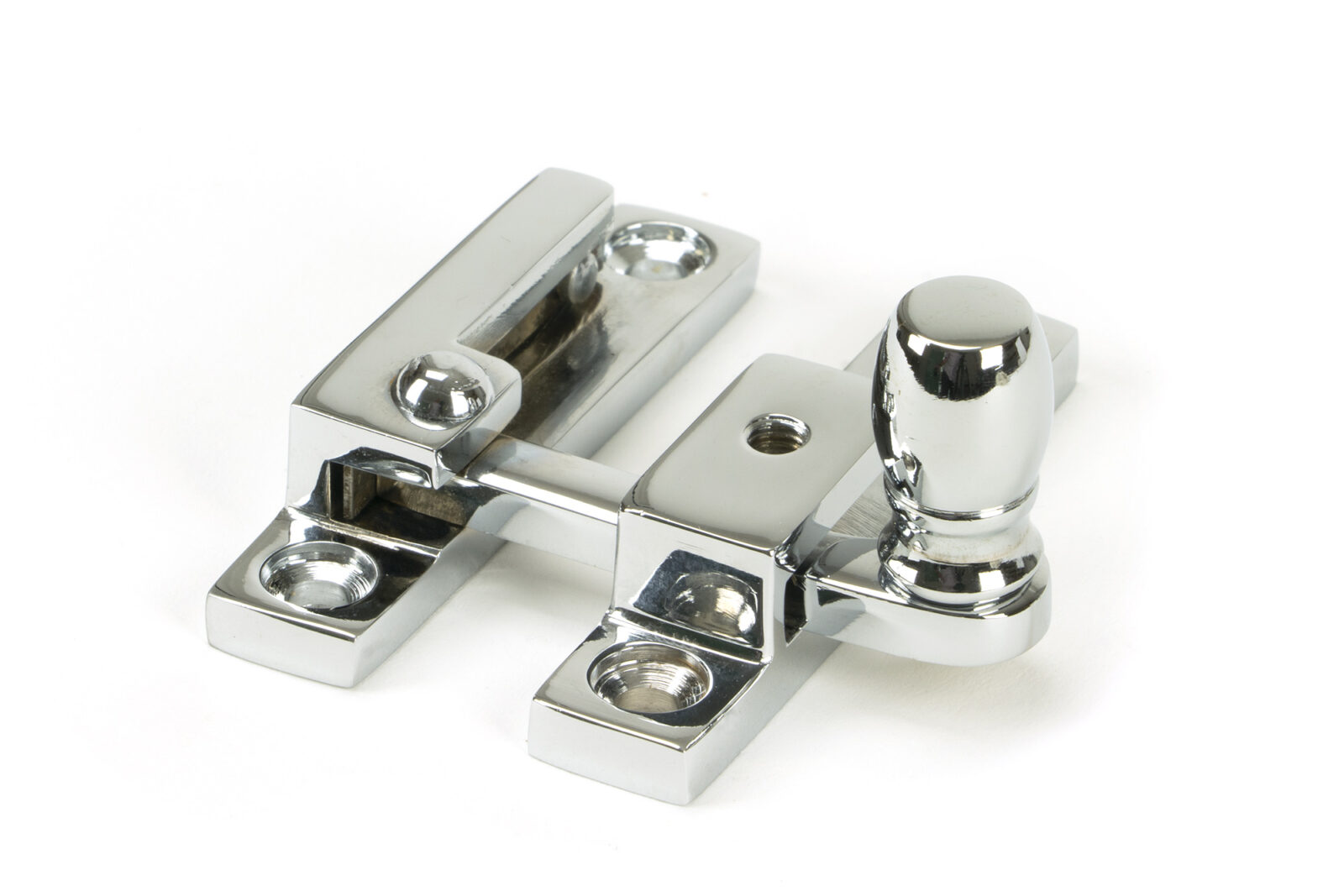 polished chrome mushroom quadrant fastener narrow