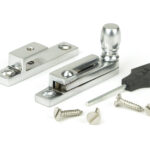 satin chrome mushroom quadrant fastener narrow