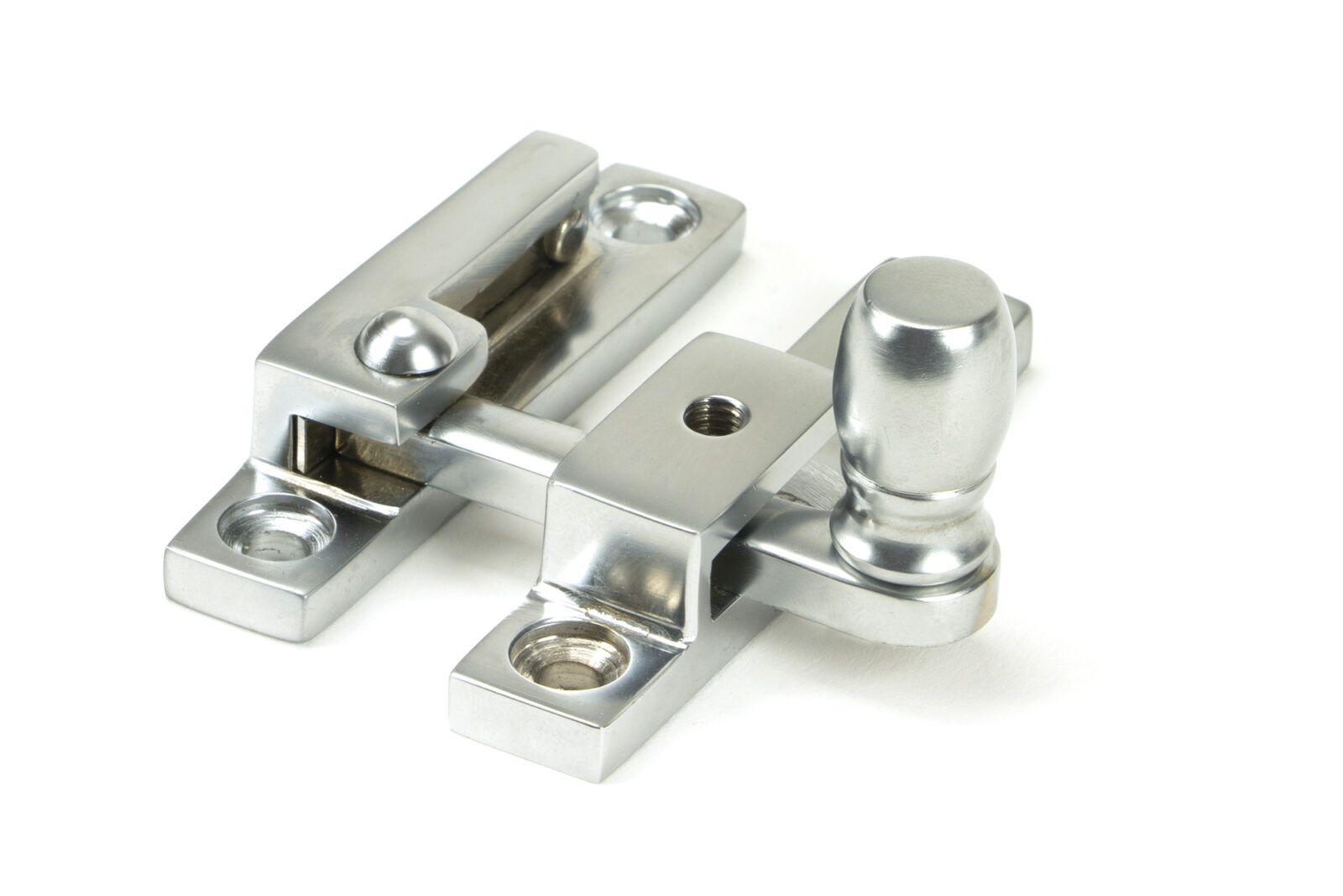 satin chrome mushroom quadrant fastener narrow