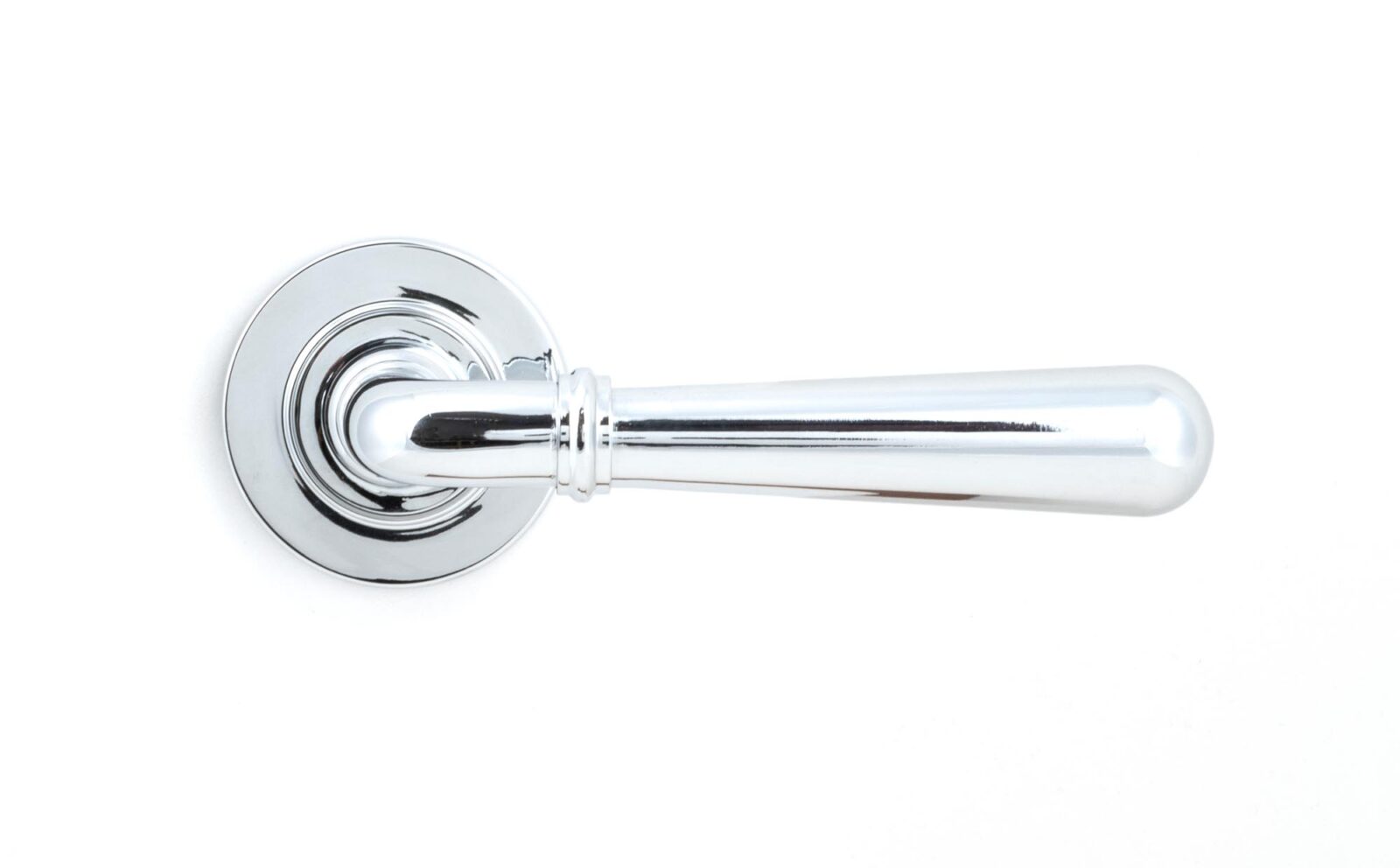 polished chrome newbury lever on rose set (plain)