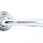 polished chrome newbury lever on rose set (art deco)