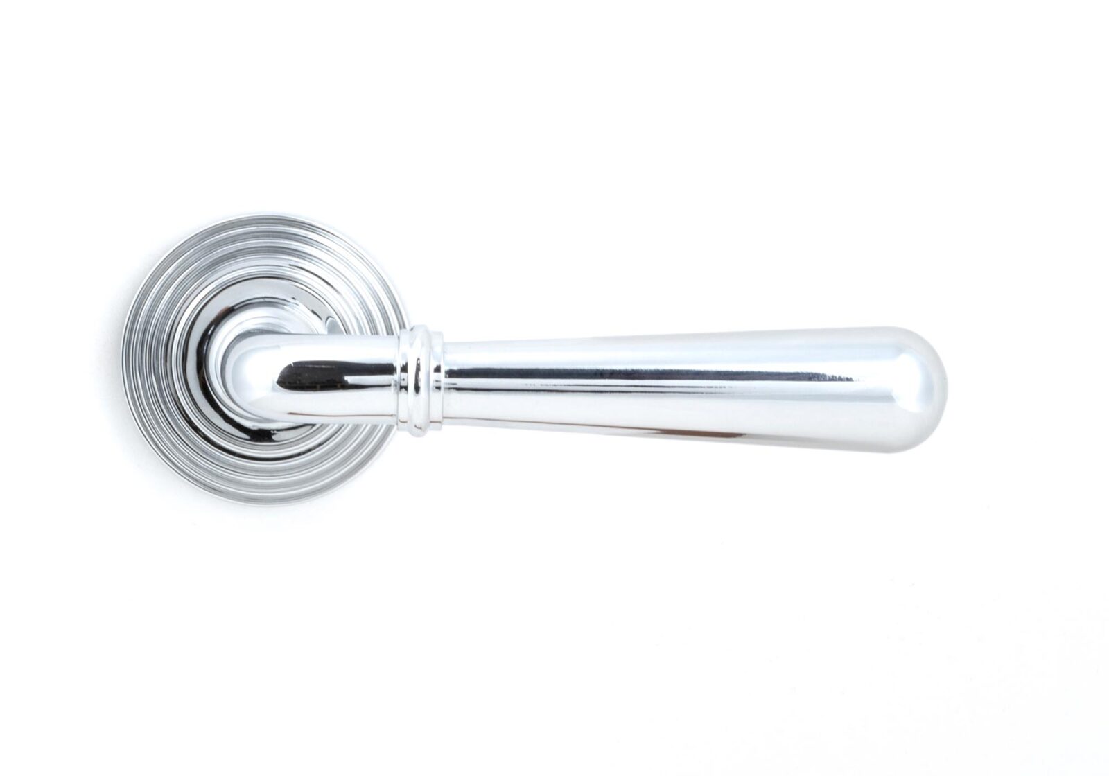 polished chrome newbury lever on rose set (beehive)