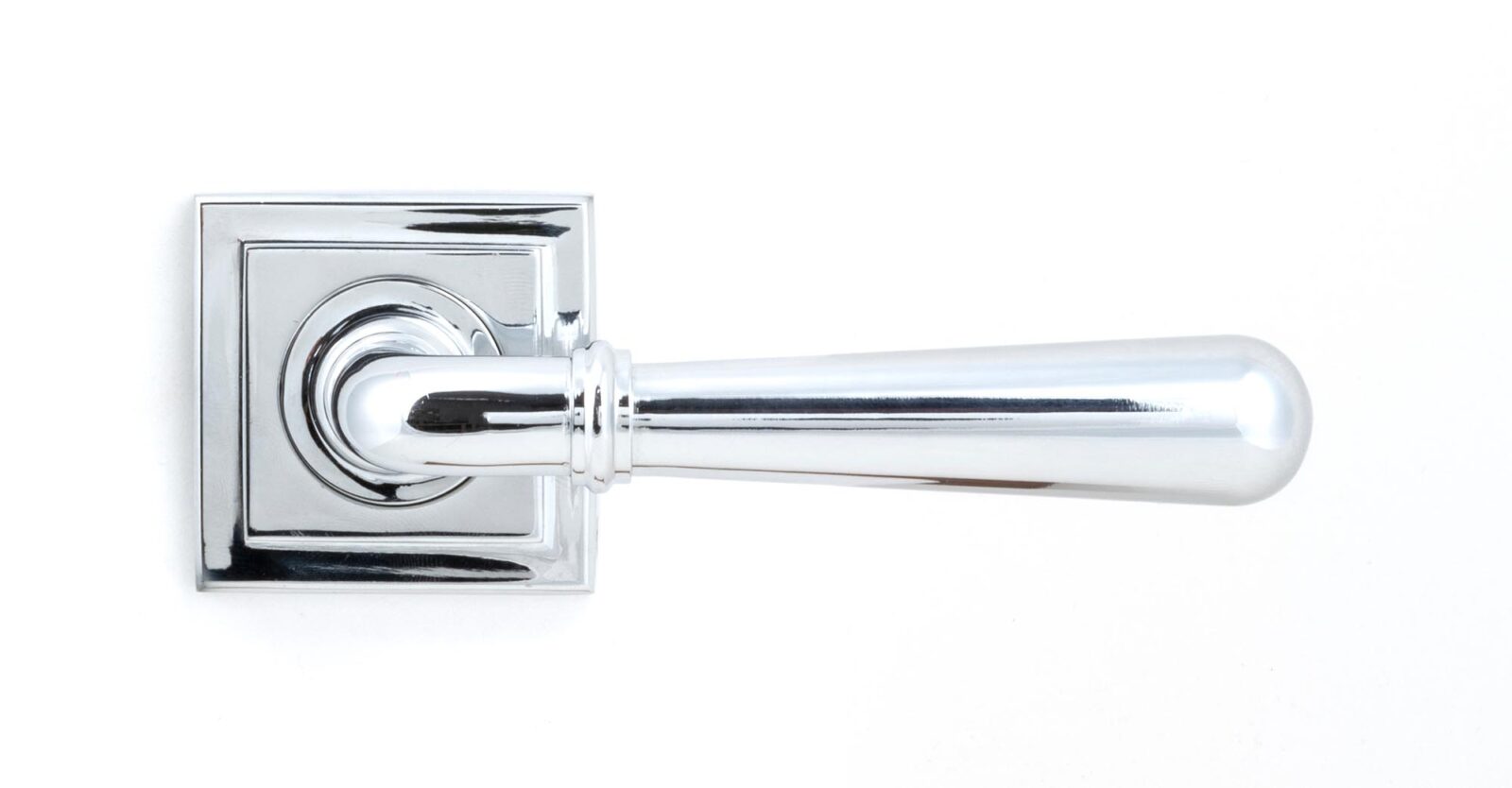 polished chrome newbury lever on rose set (square)