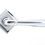 polished chrome newbury lever on rose set (square)