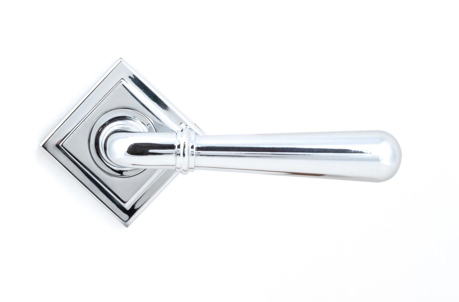 polished chrome newbury lever on rose set (square)