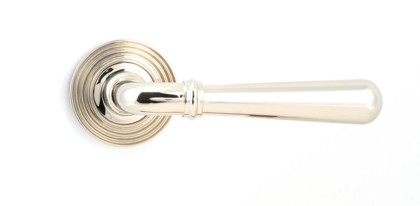 polished nickel newbury lever on rose set (beehive)
