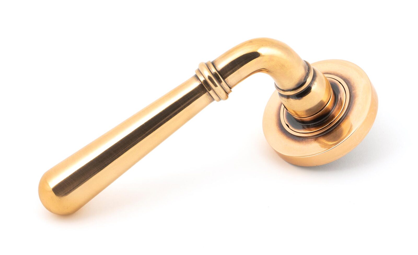 polished bronze newbury lever on rose set (plain)