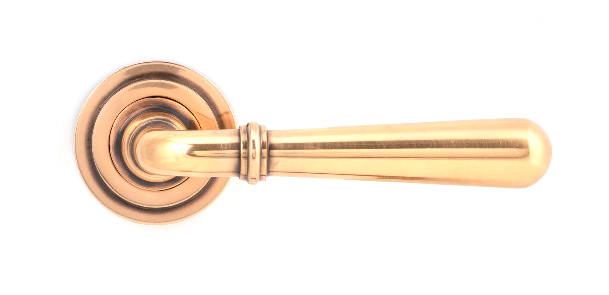 polished bronze newbury lever on rose set (art deco)