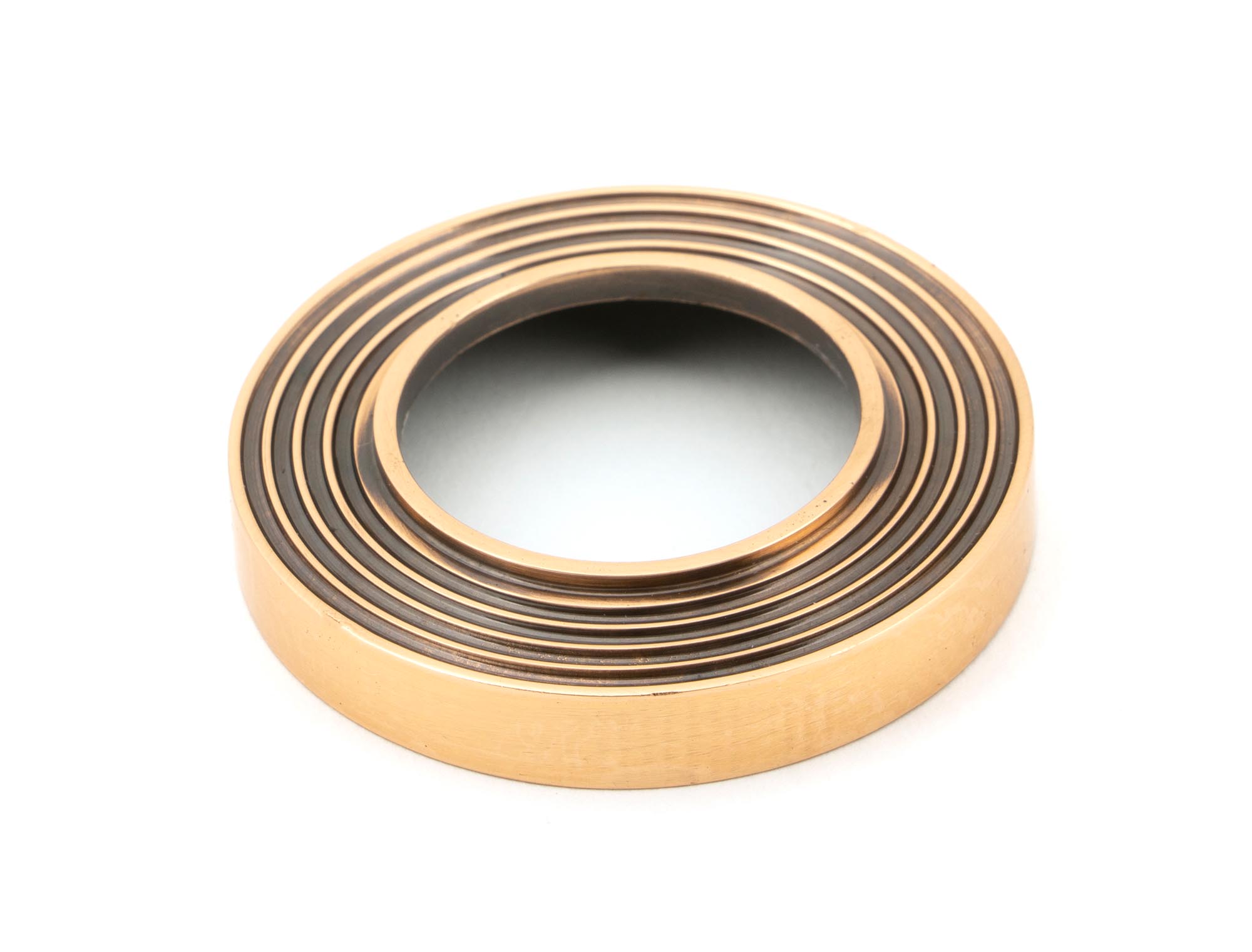 polished bronze newbury lever on rose set (beehive)