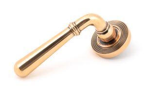 polished bronze newbury lever on rose set (beehive)