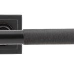 aged bronze brompton lever on rose set (square)