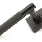 aged bronze brompton lever on rose set (square)