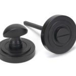 aged bronze round thumbturn set (art deco)