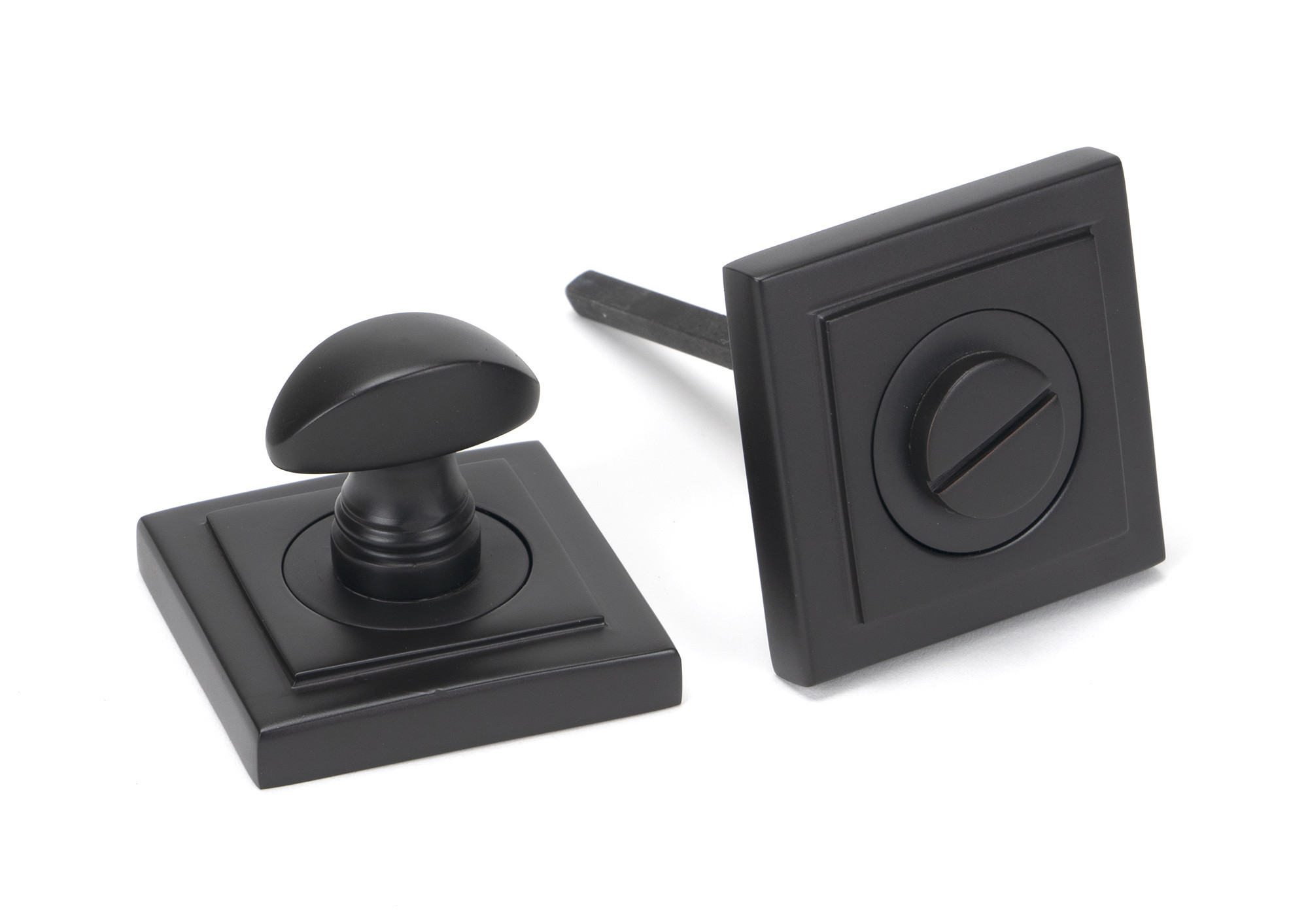 aged bronze round thumbturn set (square)