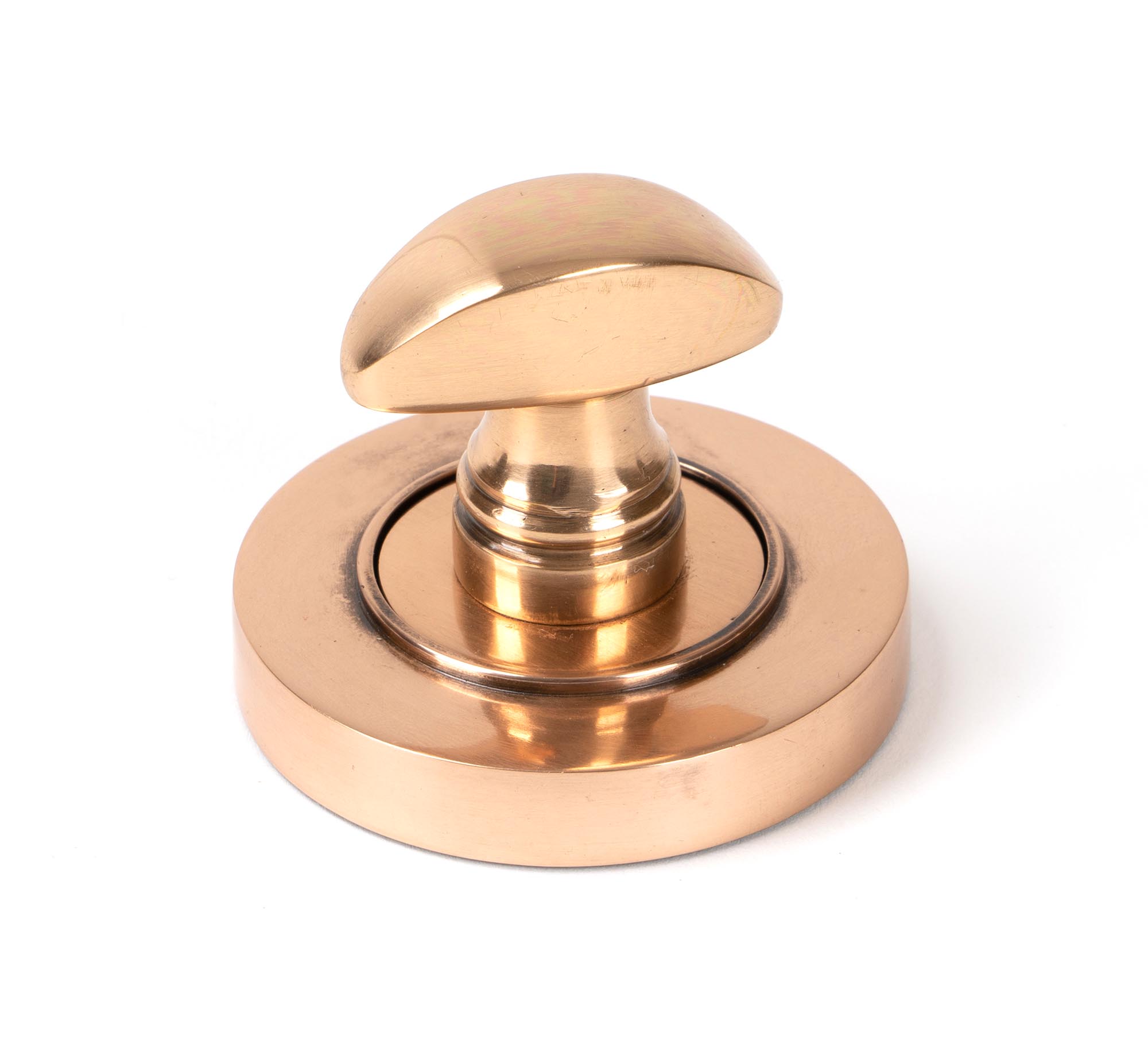 polished bronze round thumbturn set (plain)