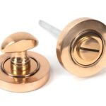 polished bronze round thumbturn set (plain)