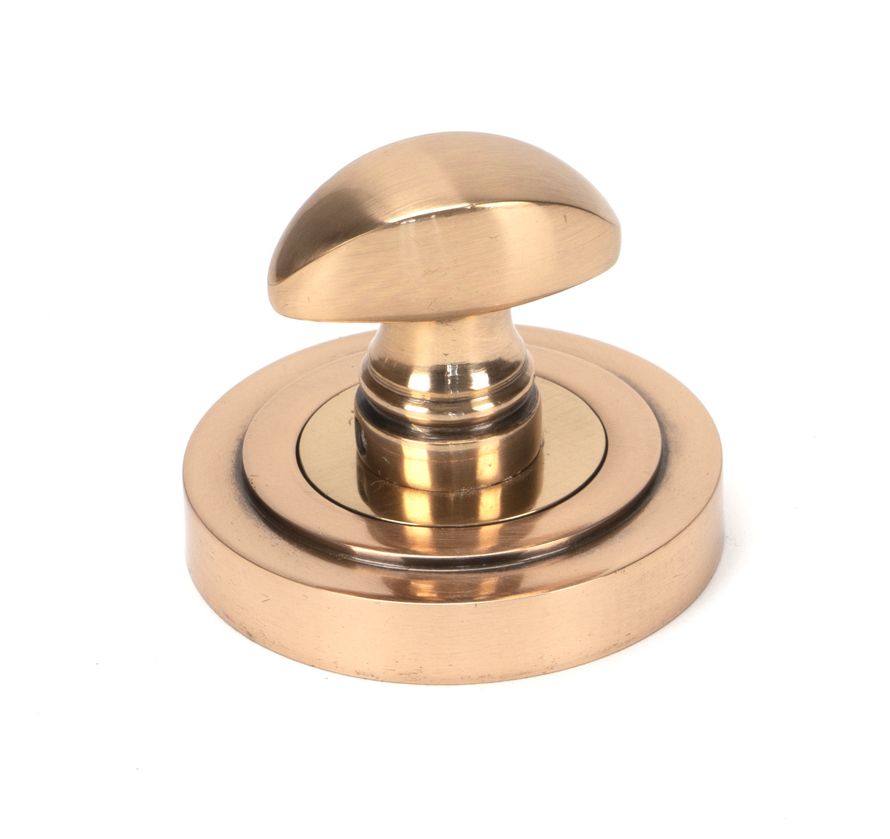 polished bronze round thumbturn set (art deco)