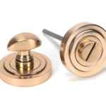 polished bronze round thumbturn set (art deco)