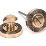 polished bronze round thumbturn set (beehive)
