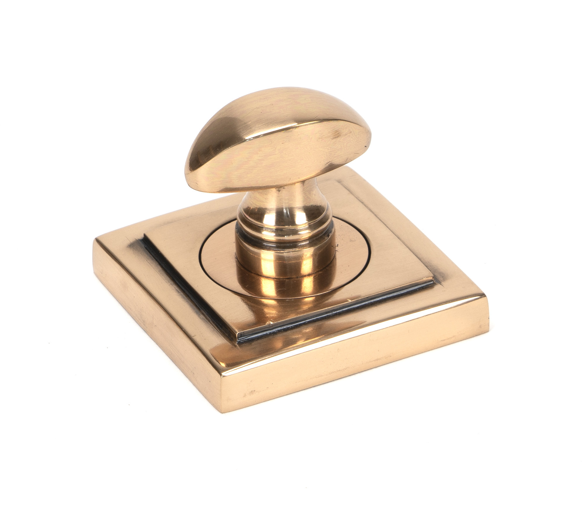 polished bronze round thumbturn set (square)
