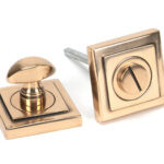 polished bronze round thumbturn set (square)