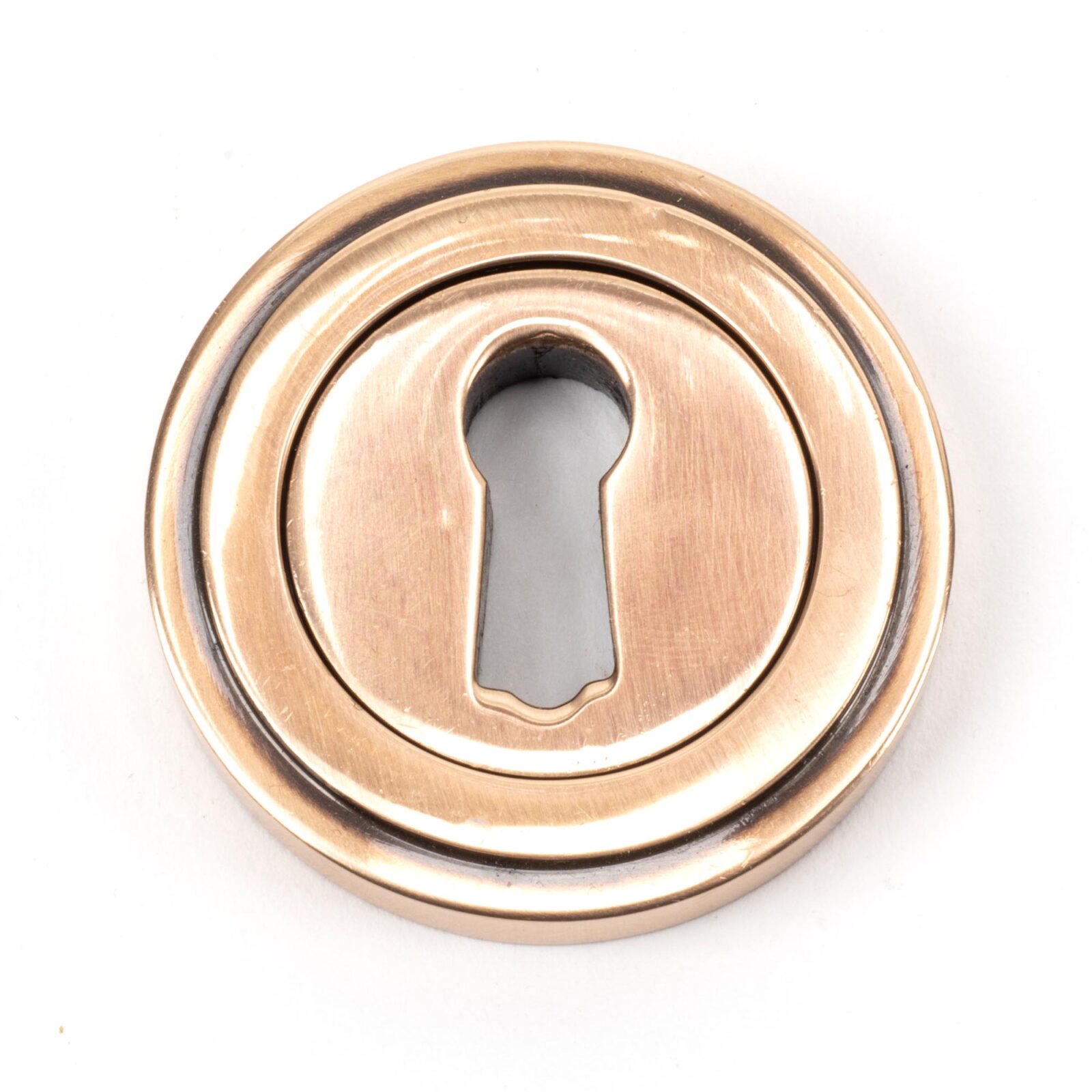 polished bronze round escutcheon (art deco)