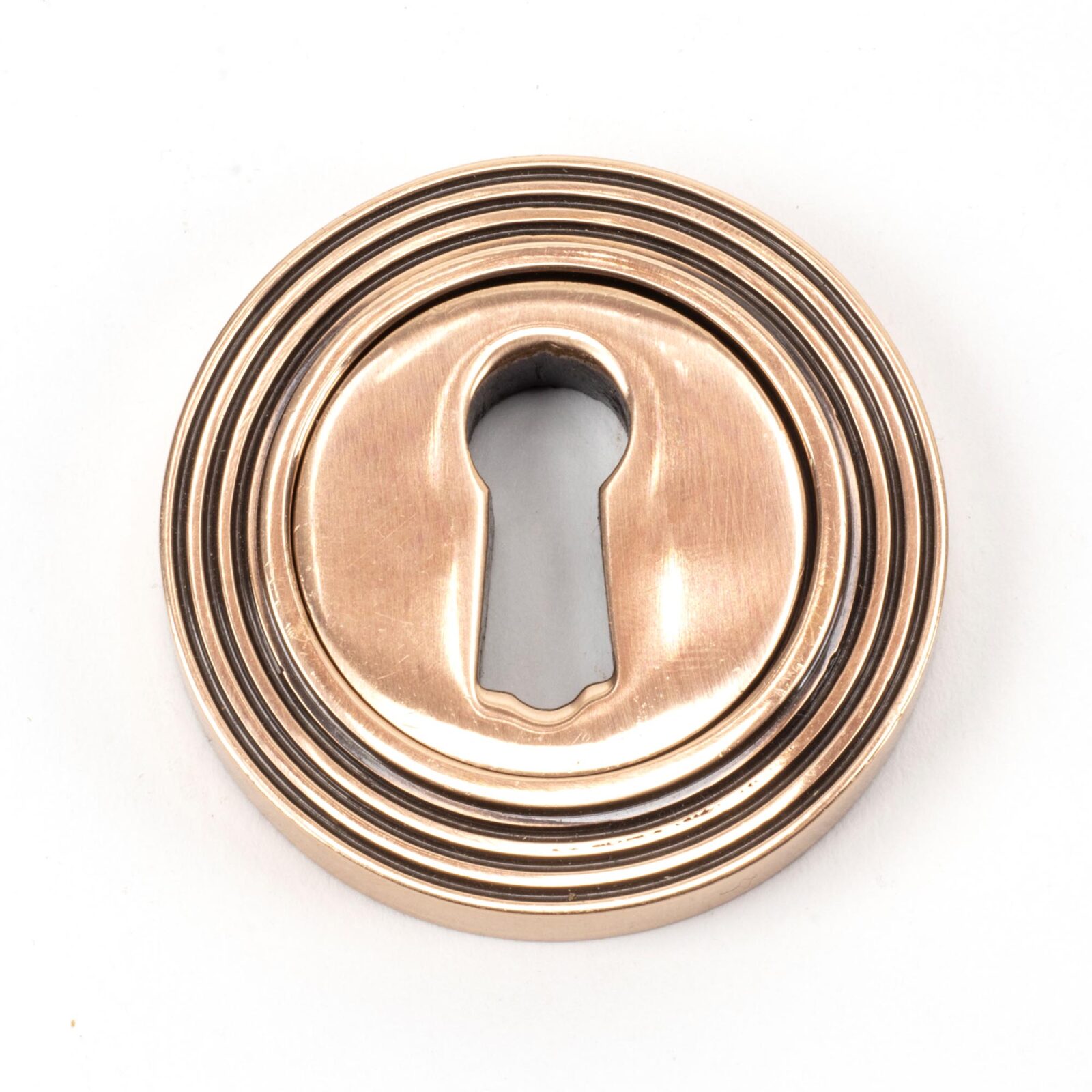 polished bronze round escutcheon (beehive)