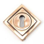 polished bronze round escutcheon (square)