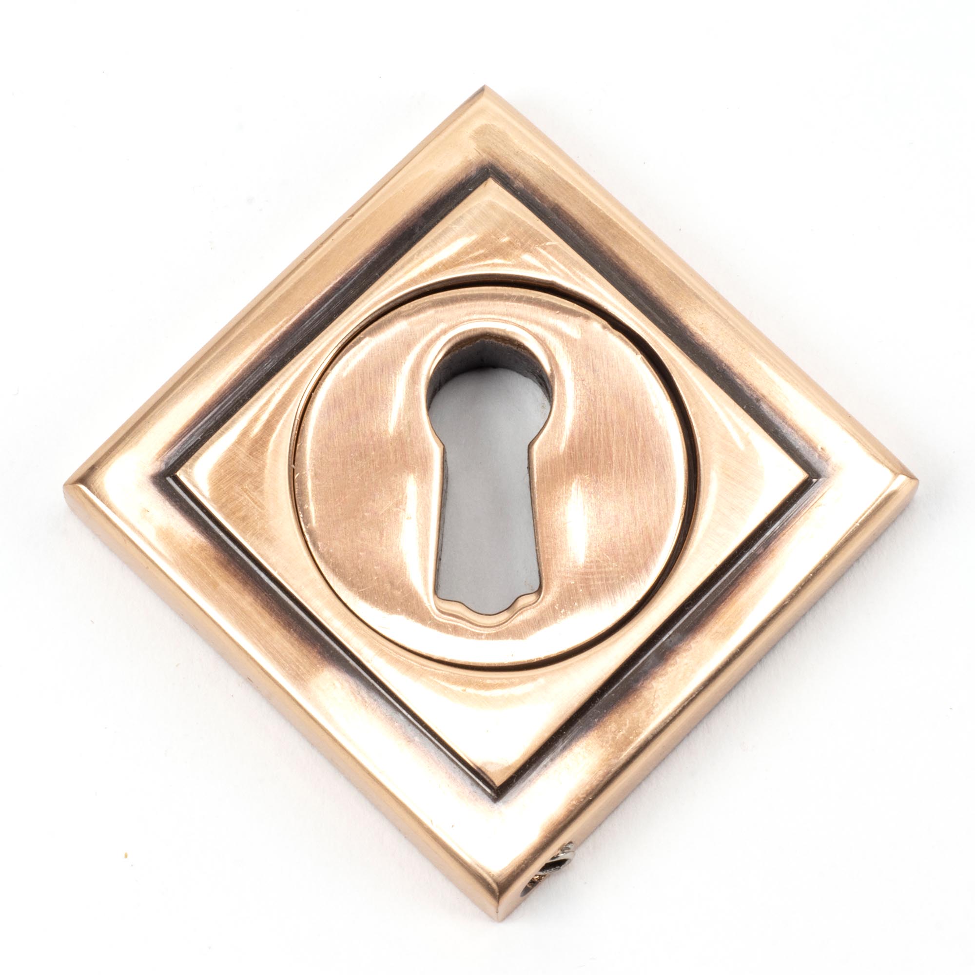 polished bronze round escutcheon (square)