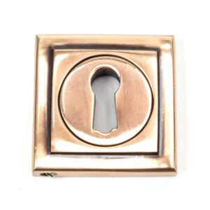 polished bronze round escutcheon (square)