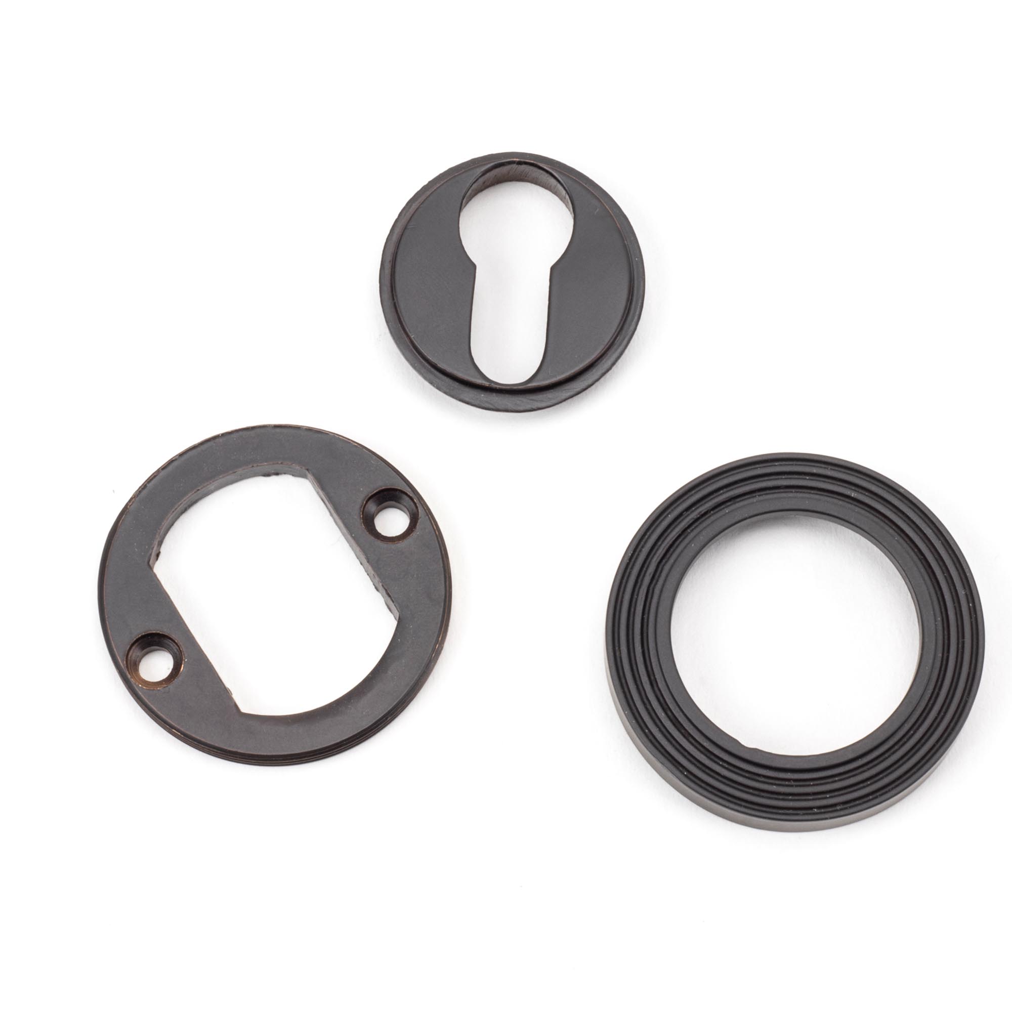 aged bronze round euro escutcheon (beehive)