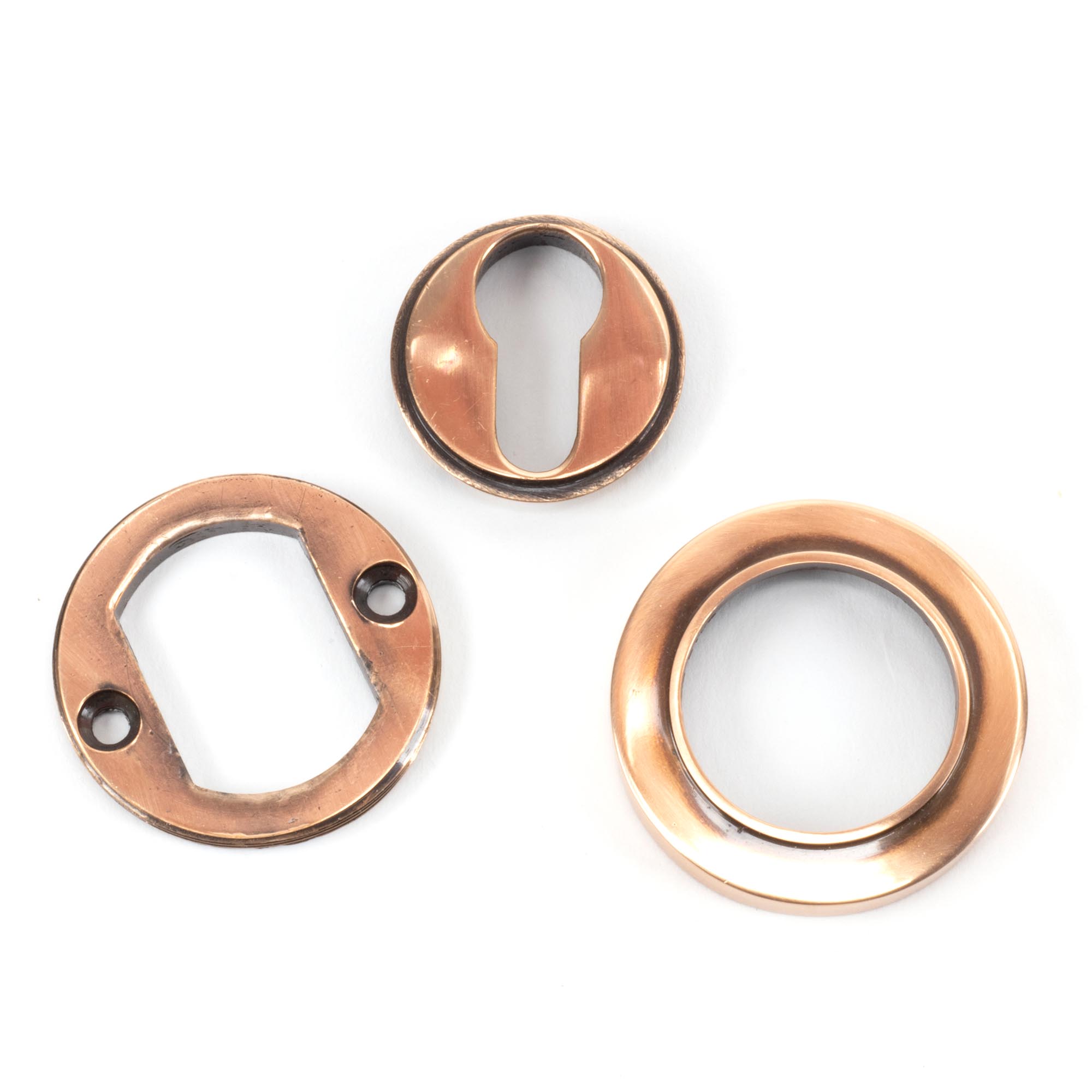 polished bronze round euro escutcheon (plain)