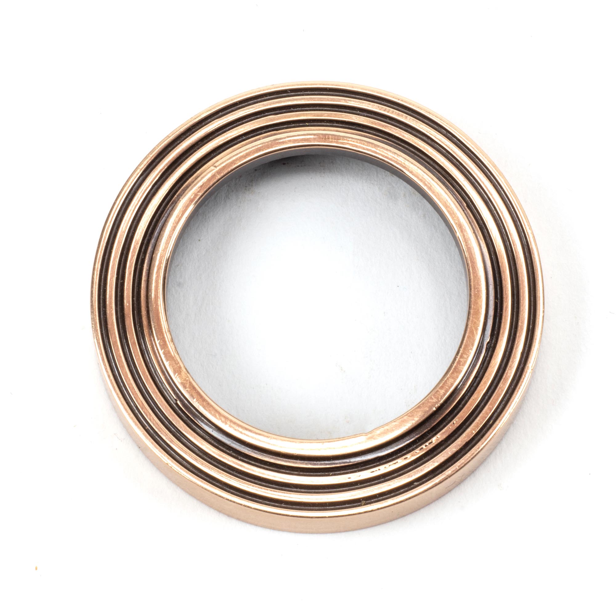 polished bronze round euro escutcheon (beehive)